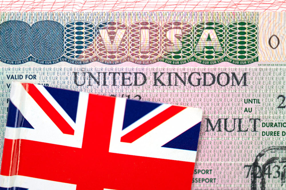 how to avoid UK visa refusal UK visa in a passport with a UK flag, avoiding UK visa refusal for Thai citizens